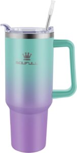 Read more about the article 40 oz Tumbler with Handle and Straw Lid, 100% Leak-proof Travel Coffee Mug, Stainless Steel for ONLY $24.99 (Was $39.99)