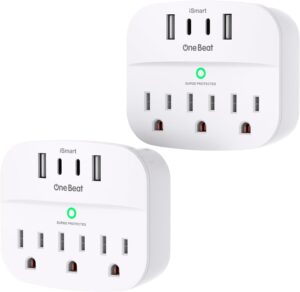 Read more about the article 2 Pack Multi Plug Outlet Splitter with Surge Protector, 3 Outlets, 4 USB Chargers for ONLY $14.38 (Was $19.98)