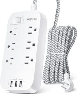 Read more about the article Power Strip – 10 FT Long Flat Plug Extension Cord, 6 Outlets 3 USB Ports Outlet Extender with Overload Protection for ONLY $19.99 (Was $32.99)