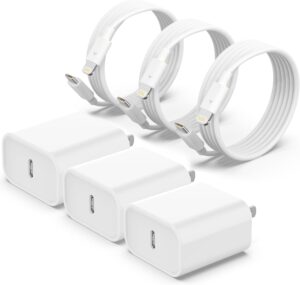 Read more about the article [MFi Certified] 3 Pack for iPhone Fast Charger, 20W PD USB C Wall Charger for ONLY $14.99 (Was $59.69)
