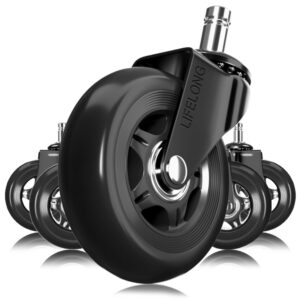Read more about the article Office Chair Wheels Replacement Rubber Chair Casters for Hardwood Floors and Carpet, Set of 5 for ONLY $29.59 (Was $36.99)