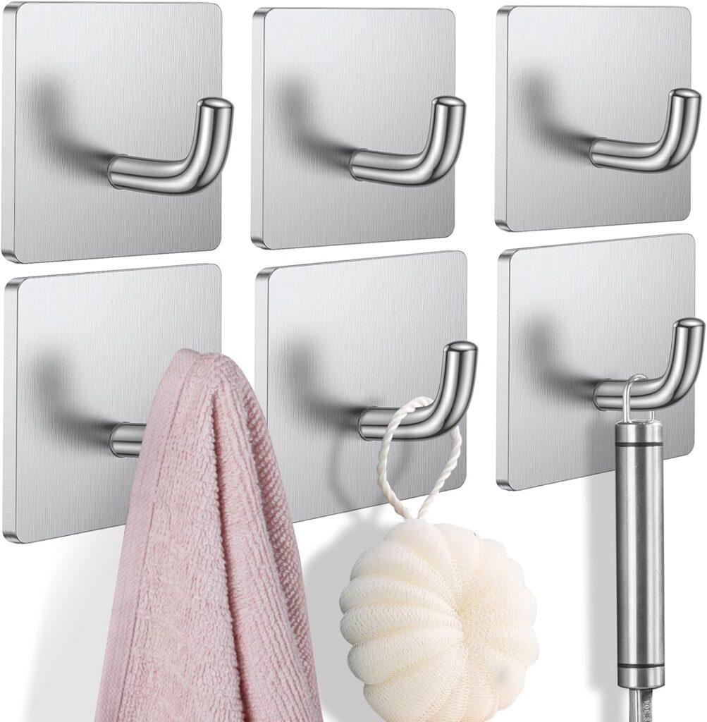 Budding Joy Adhesive Hooks Heavy Duty Stick on Wall 6 Pack for ONLY $11.99 (Was $19.99)