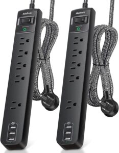 Read more about the article 15FT Power Strip Surge Protector – Extension Cord with 5 Widely Outlets 3 USB Charging Ports 2 Pack for ONLY $39.99 (Was $49.99)