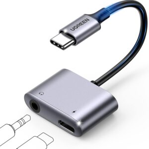 Read more about the article UGREEN USB C to 3.5mm Headphone and Charger Adapter 2 in 1 Type C to Aux Audio Jack with PD 60W Fast Charging Dongle for ONLY $16.99 (Was $18.99)