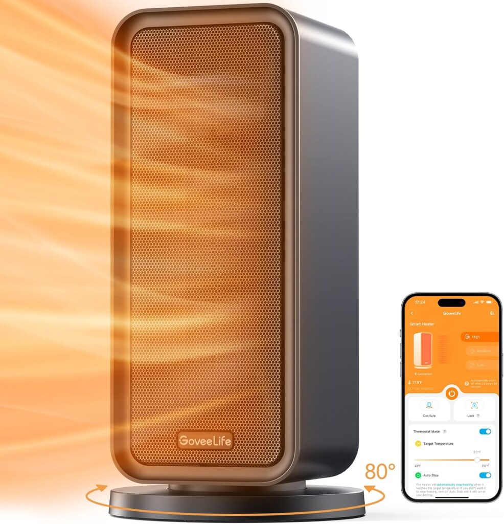 GoveeLife Space Heater for Indoor Use, Electric Heater with Thermostat for ONLY $89.99 (Was $99.99)