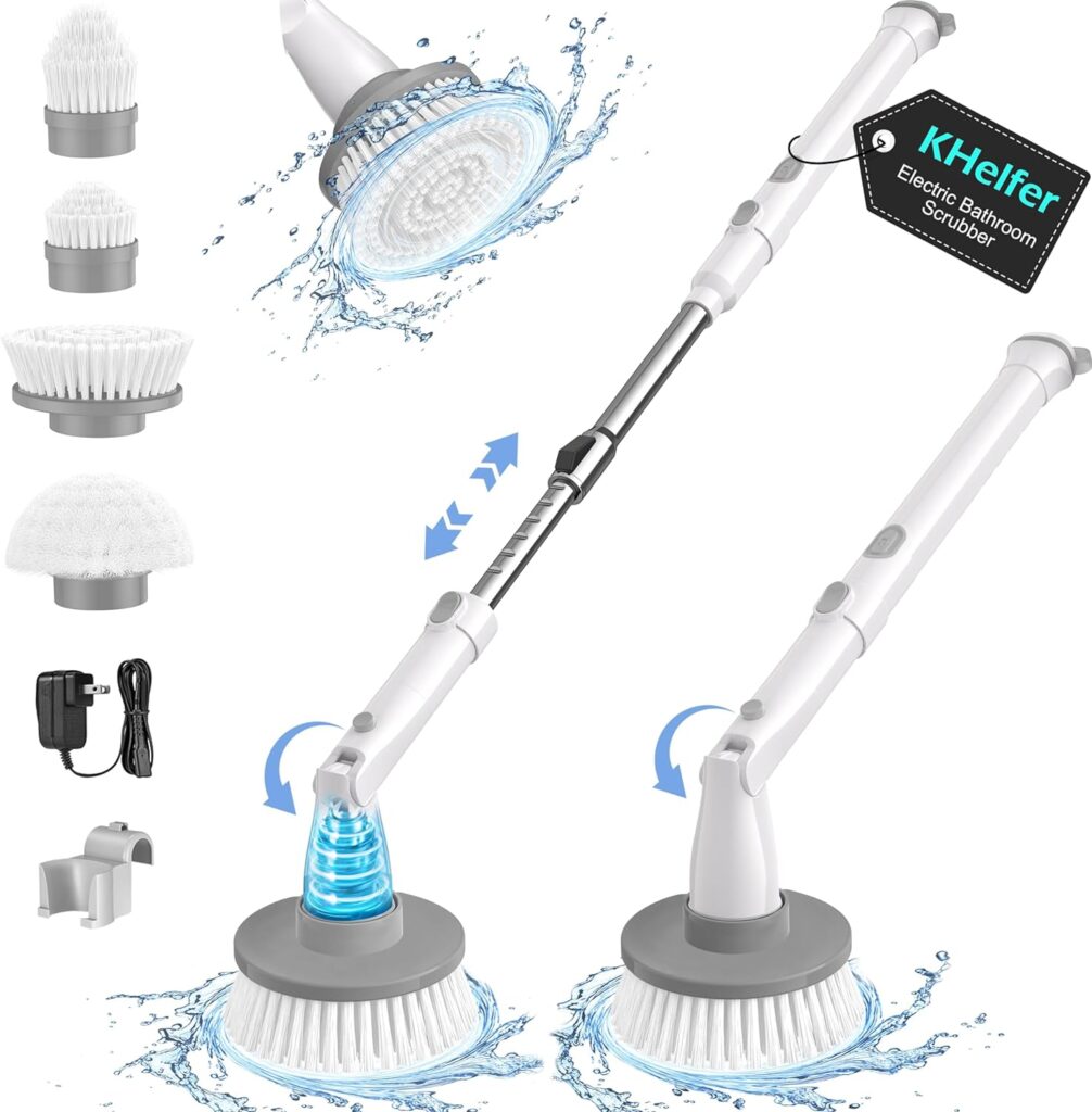 kHelfer Electric Spin Scrubber Kh8, Cordless Shower Scrubber, 4 Replacement Head for ONLY $49.46 (Was $69.99)