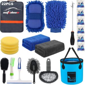 Read more about the article AUTODECO 22Pcs Car Wash Cleaning Tools Kit Car Detailing Set with Blue Canvas Bag Collapsible Bucket for ONLY $20.63 (Was $33.79)