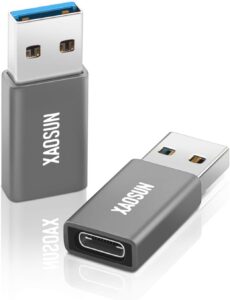 Read more about the article [10Gbps] USB C Female to USB Male Adapter | 2-Pack | 3.1 USB A to C Adapter | XAOSUN One-Sided SuperSpeed Data Sync & 100W Fast Charging for ONLY $7.99 (Was $12.99)