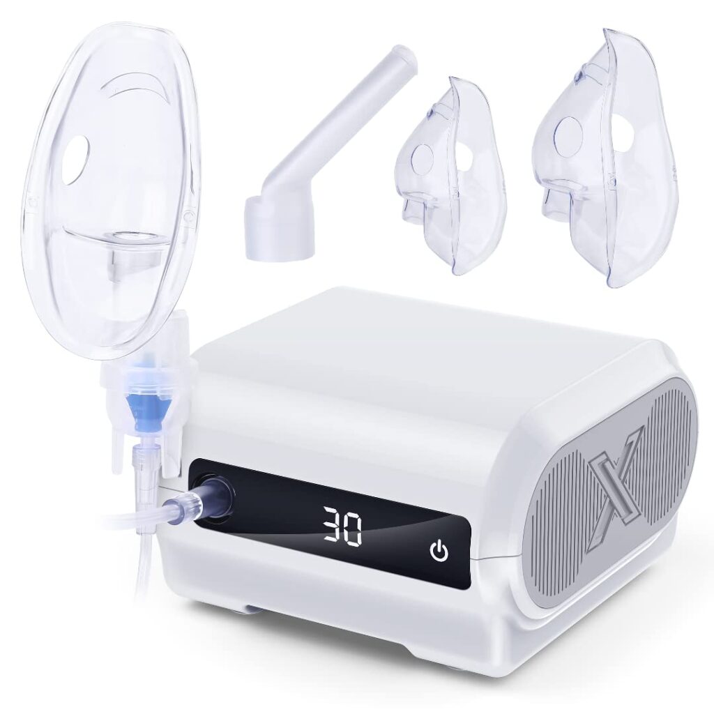 Smart Nebulizer Machine – Low Noise Nebulizer for Adults & Kids with Timer Digital Display and 3 Reusable Masks for ONLY $62.99 (Was $69.99)