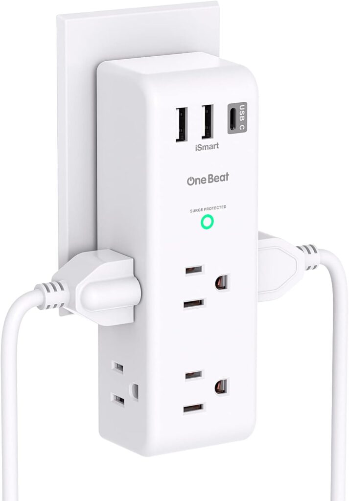 Surge Protector Outlet Extender – with Rotating Plug, 6 AC Multi Plug Outlet with 3 USB Ports (1 USB C) for ONLY $9.99 (Was $16.99)