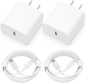 Read more about the article Phone Charger [MFi Certified] 2 Pack 20W PD USB C Wall Fast Charger for ONLY $9.99 (Was $19.99)