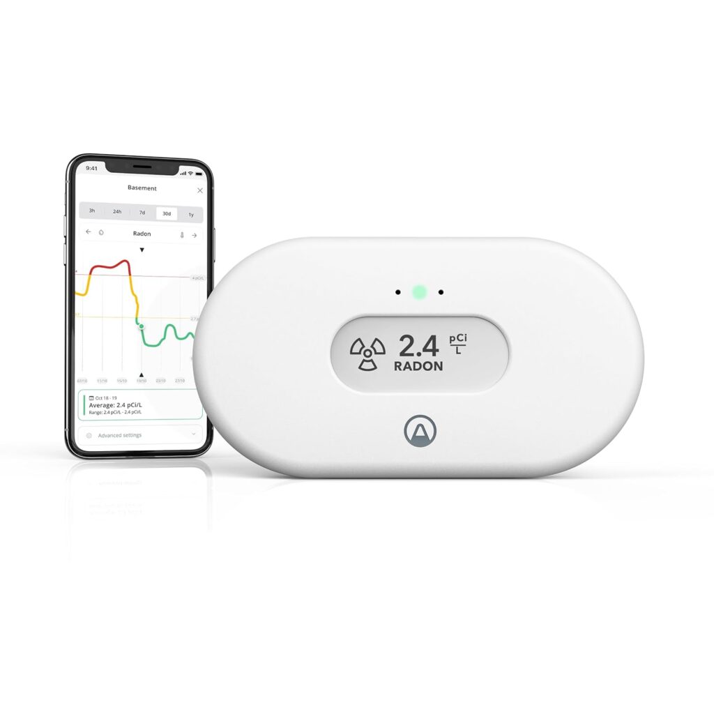 Airthings 2989 View Radon – Radon Monitor with Humidity & Temperature Detector – Battery Powered Mobile APP, WiFi, Alerts & Notifications for ONLY $159.99 (Was $199.99)