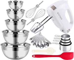 Read more about the article 5-Speed Electric Hand Mixer, 5 Large Mixing Bowls Set, Handheld Mixers with Whisks Beater for ONLY $36.99 (Was $42.99)
