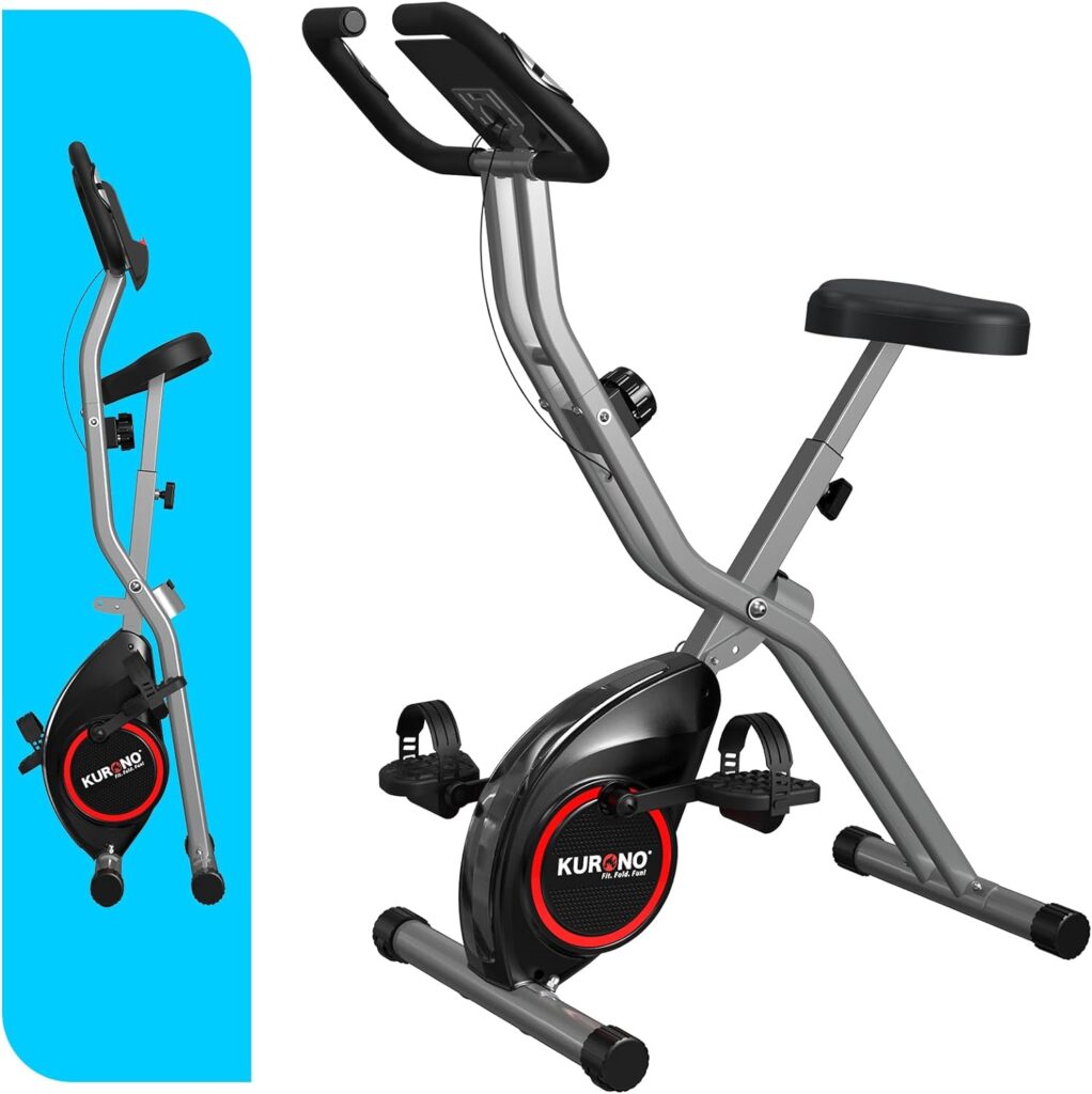 KURONO Stationary Exercise Bike for Home Workout | 2024 Upgraded 4 IN 1 Foldable for ONLY $118.90 (Was $149.99)