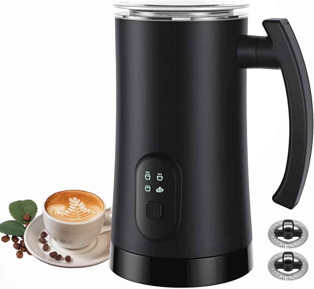 Electric Milk Frother, 4 in 1 Milk Steamer,11.8oz/350ml Automatic Warm and Cold for ONLY $33.99 (Was $49.99)