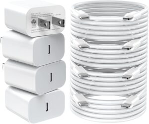 Read more about the article GREPHONE Fast Charger iPhone | 20W PD USB C Wall Charger | 4 Pack | with 6FT Fast Charging Cable for ONLY $15.99 (Was $26.99)