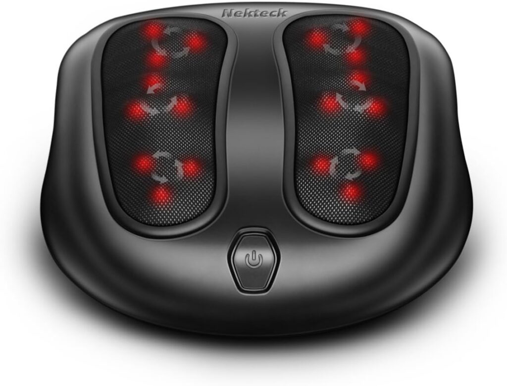 Nekteck Foot Massager with Heat, Shiatsu Heated Electric Kneading Foot Massager Machine for ONLY $39.99 (Was $49.99)