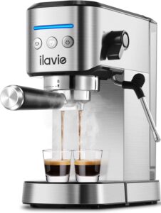 Read more about the article ILAVIE Espresso Machines with Steamer, 20 Bar Espresso and Cappuccino latte Maker for ONLY $119.99 (Was $199.99)