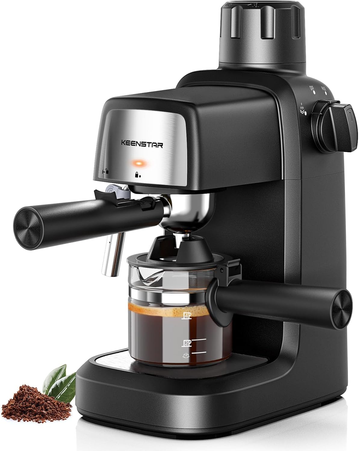 Read more about the article KEENSTAR Coffee Machine, 3.5 Bar Espresso Cappuccino Machine, 800W with Milk Frother – 4 Cup for ONLY $39.99 (Was $49.99)