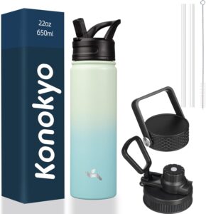 Read more about the article Konokyo Insulated Water Bottle with Straw,22oz 3 Lids, Stainless Steel for ONLY $10.80 (Was $16.99)