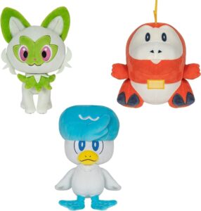 Read more about the article Pokémon Paldea First Partner Plush 3 Pack – 8-Inch Plush of Fuecoco, Quaxly, and Sprigatito for ONLY $24.10 (Was $34.99)