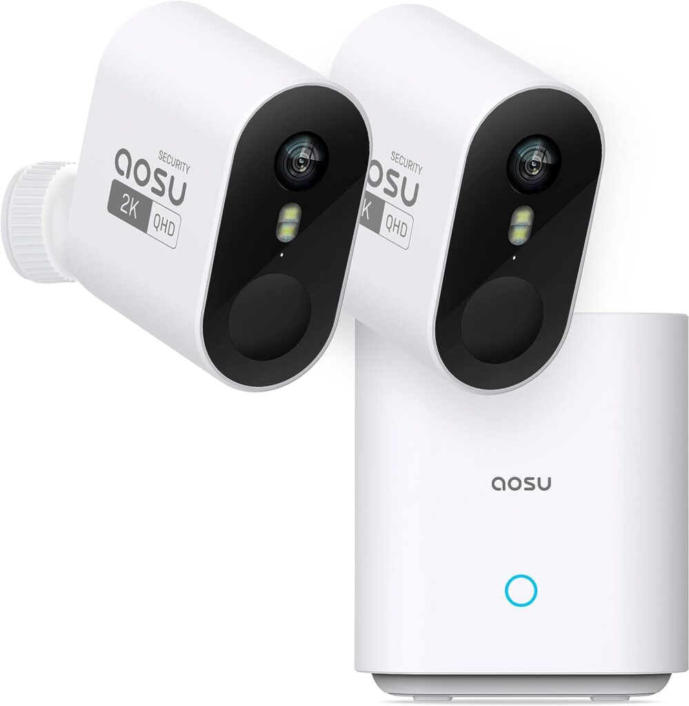 AOSU Security Cameras Wireless Outdoor Home System, Real 2K HD Night Vision, No Subscription, Spotlight & Sound Alarm for ONLY $149.98 (Was $299.99)
