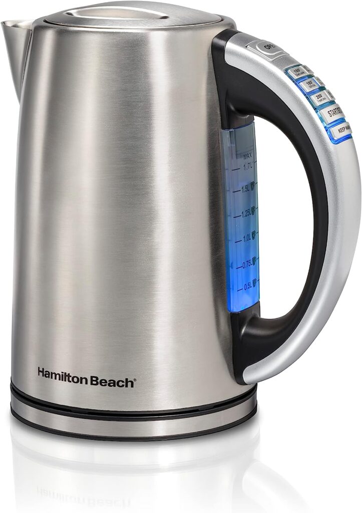 Hamilton Beach Temperature Control Electric Tea Kettle, Water Boiler & Heater, 1.7 Liter for ONLY $39.99 (Was $49.99)