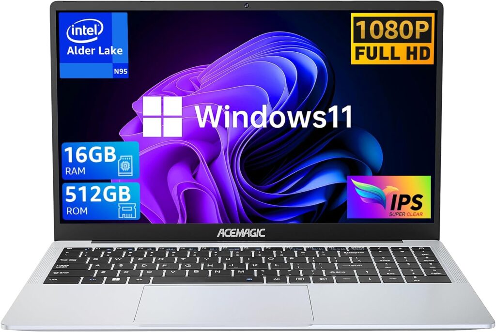 ACEMAGIC Laptop Computer 16GB DDR4 512GB SSD Quad-Core Intel N95(Up to 3.4GHz), 15.6 inch for ONLY $359.99 (Was $1,299.99)
