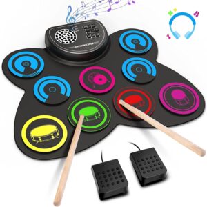 Read more about the article Electronic Drum Set, 9-Pads Roll-Up Electric Drum Set Kit Machine for Kids for ONLY $39.99 (Was $59.99)