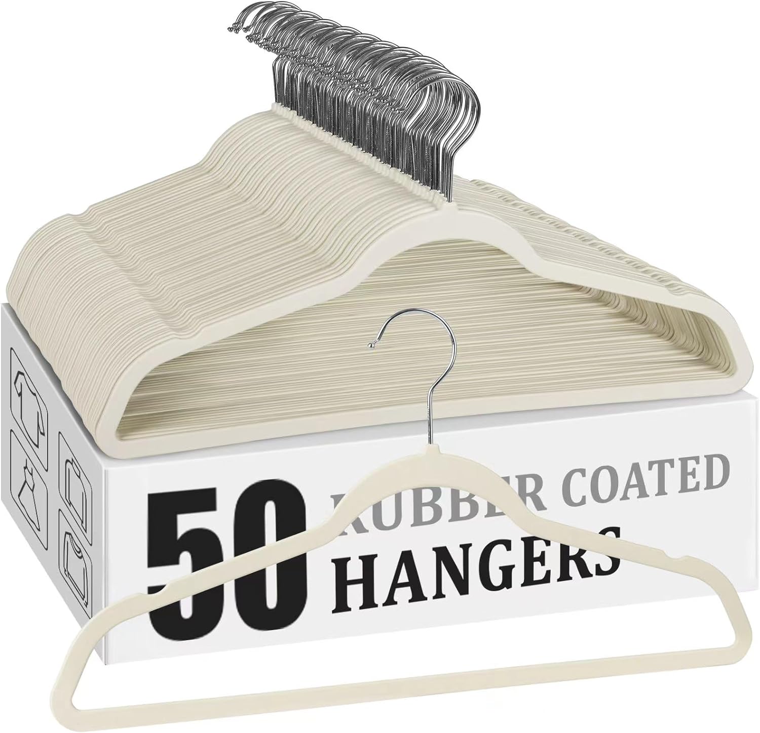 Read more about the article Rubber Coated Plastic Hangers 50 Pack, 17.5 Inches Wide, Non-Slip, Heavy-Duty for ONLY $19.99 (Was $23.99)