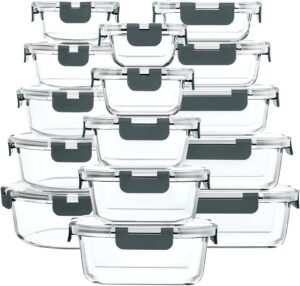 Read more about the article M MCIRCO 30 Pieces Glass Food Storage Containers with Snap Locking Lids for ONLY $39.99 (Was $49.99)
