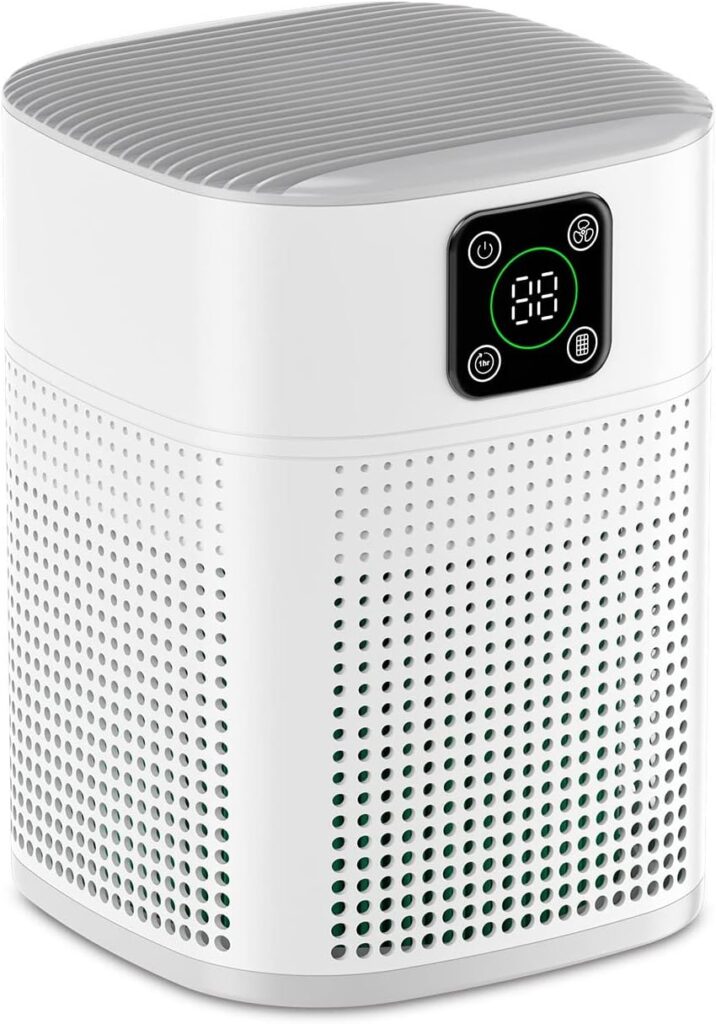 Air Purifiers for Bedroom, Honeyuan H13 HEPA Air Purifier for Home Large Room 600 sqft, 360°Air Intake, 3 Fan Speeds, 3-Stage Filtration for ONLY $26.99 (Was $47.99)