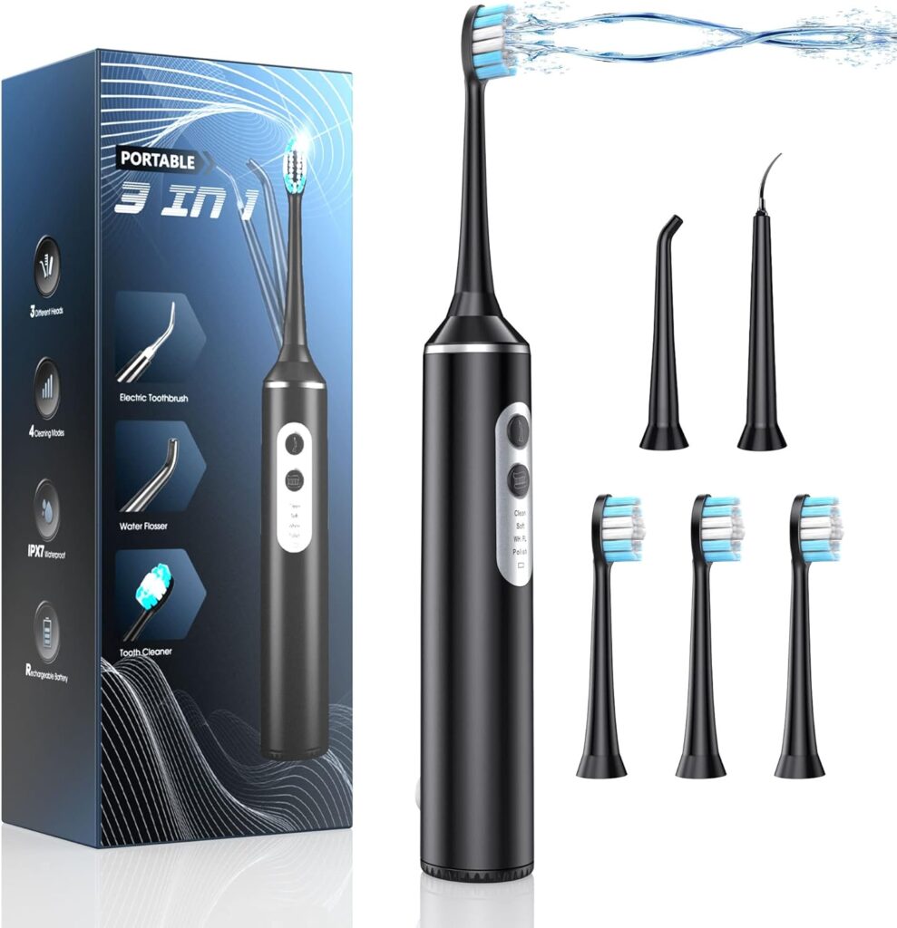 Water Dental Flosser with Electric Toothbrush, One Switch Between Tooth Brush & Water Floss for ONLY $49.99 (Was $79.99)