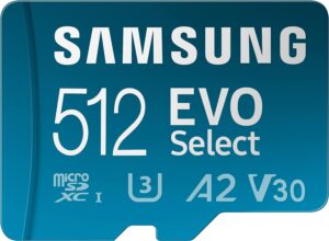 Read more about the article SAMSUNG EVO Select Micro SD-Memory-Card + Adapter, 512GB microSDXC 130MB/s Full HD & 4K UHD for ONLY $24.99 (Was $34.99)