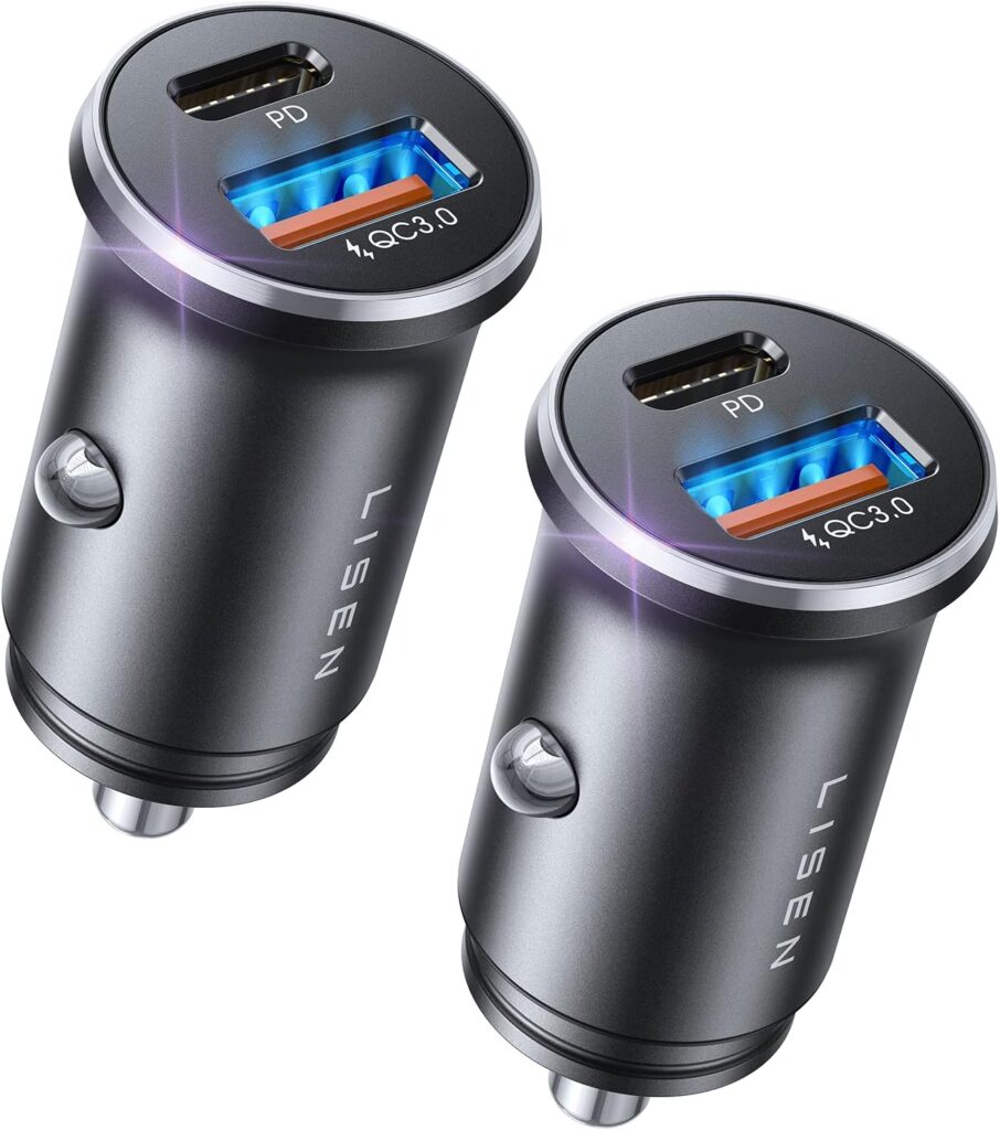 LISEN 48W USB C Car Charger Adapter [2 Pack] for ONLY $9.98 (Was $14.99)