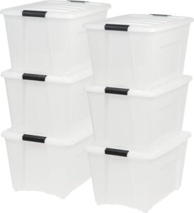 Read more about the article IRIS USA 53 Quart Stackable Plastic Storage Bins with Lids and Latching Buckles, 6 Pack for ONLY $79.99 (Was $89.99)