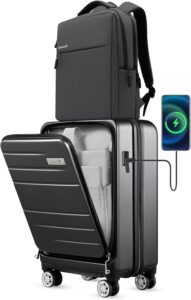 Read more about the article LUGGEX Carry On Luggage with Backpack – Polycarbonate Hard Shell Suitcase with Pocket Compartment & USB Port for ONLY $89.99 (Was $129.99)