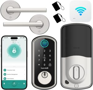 Read more about the article WiFi Front Door Lock Set: Hornbill Smart Lock with Handle – Fingerprint Keyless Entry – Electronic Digital Keypad Deadbolt Passcode Auto Lock for ONLY $129.99 (Was $169.99)