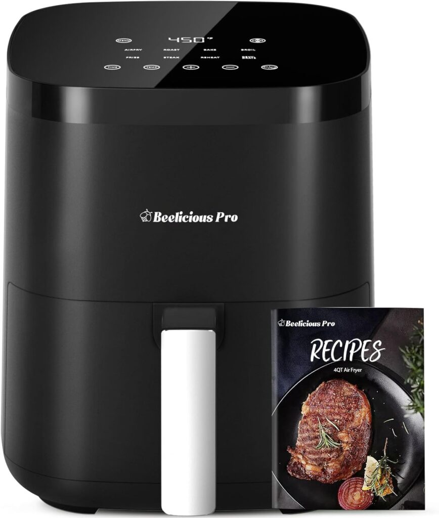 Air Fryer, Beelicious® 8-in-1 Smart Compact 4QT Air Fryers, Shake Reminder, 450°F Digital Airfryer with Flavor-Lock Tech, Dishwasher-Safe & Nonstick for ONLY $69.98 (Was $199.99)