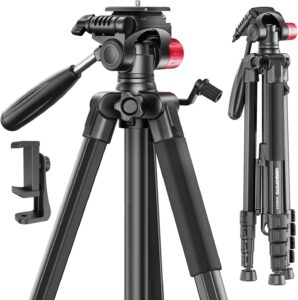 Read more about the article CAMBOFOTO 74″-Camera-Tripod | Porfessional Aluminum Heavy Duty | Vlog/Video Recording Tripod Stand | with Travel Bag for ONLY $24.45 (Was $39.99)