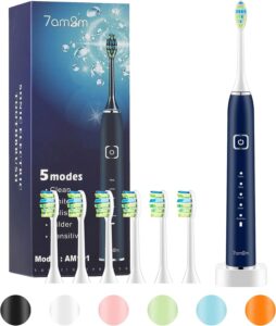 Read more about the article 7AM2M Sonic Electric Toothbrush with 6 Brush Heads for Adults and Kids for ONLY $22.12 (Was $39.99)