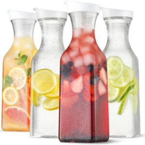 Read more about the article NETANY 50 Oz Water Carafe with Flip Top Lid, Set of 4 for ONLY $18.69 (Was $21.99)