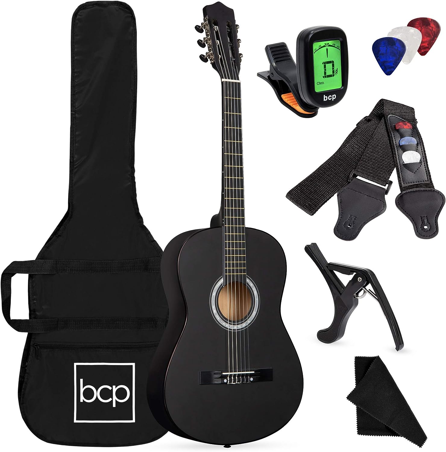 Read more about the article Best Choice Products 38in Beginner All Wood Acoustic Guitar Starter Kit w/Gig Bag, Digital Tuner, 6 Celluloid Picks, Nylon Strings, Capo, Cloth, Strap w/Pick Holder for ONLY $49.99 (Was $88.99)