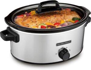 Read more about the article Hamilton Beach 6-Quart Slow Cooker with 3 Cooking Settings, Dishwasher-Safe Stoneware Crock & Glass Lid for ONLY $29.99 (Was $34.99)