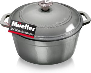 Read more about the article Mueller 6 Quart Enameled Cast Iron Dutch Oven, Heavy-Duty Casserole and Braiser Pan for ONLY $59.48 (Was $89.99)