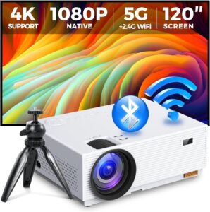 Read more about the article Mini Projector with 5G WiFi and Bluetooth, ALVAR 15000L 450 ANSI Native 1080P Portable Projector 4K Support for ONLY $89.99 (Was $159.99)